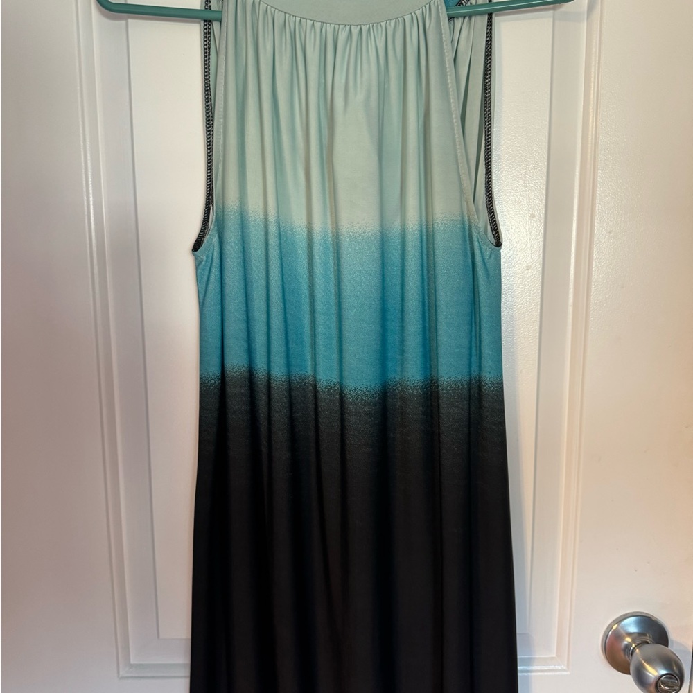 Blue and Black Ombre Sleeveless Dress